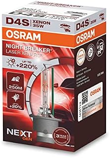 OSRAM XENARC NIGHT BREAKER LASER D4S, Next Generation, 220% more brightness, HID xenon bulb, 66440XNN-HCB, Duo Box (2 lamps), white