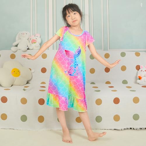 Play Tailor Girls Nightgowns Toddler Pajamas Mermaid Girls Princess Dress Sleepwear Night Gowns for Little Kids3