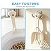 Depets Cat Litter Scoop, Litter Scoop with Wide Slats, Kitty Litter Scooper for Pine Pellets, Durable Plastic Litter Sifter Scoop - Designed for Easy Sifting, Milky White