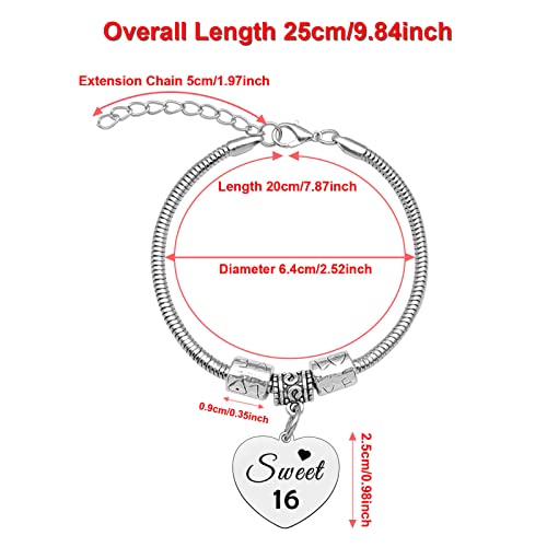 Happy 16Th Birthday Gifts Bracelet For Women 16Th Gift Ideas For Girls Teens Boys 16Th Birthday Gifts Bracelet Jewelry For 16 Year Old Girl 16Th Bracelets For Daughter Friends Christmas Birthday Gift #TOP5