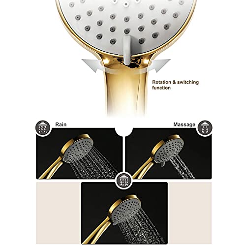 Cabezal de ducha portátil Titanium Gold con 3 modos miniatura 2