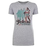 500 LEVEL Jelena Ostapenko Retro Shirt for Women (Heather Gray, X-Large)