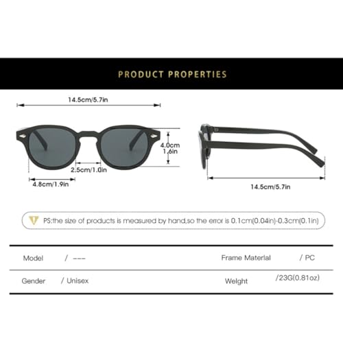 Vintage Round Sunglasses Women Men Luxury Retro Rivet Lens Female Uv4002