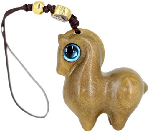 Mascot Wooden Crafts Wood Carving Art Wood Decoration Artwork 木质小动物挂饰黑檀木绿檀木雕刻书包手提包挂件简约可爱(7号)