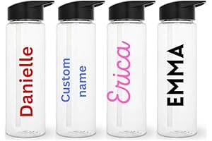 Personalized Water Bottle with Straw - Custom Name for Sports and Fitness
