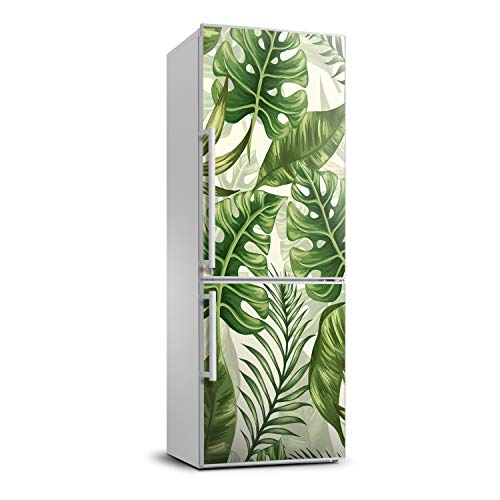 Película autoadhesiva lavable de hojas tropicales para refrigerador 2