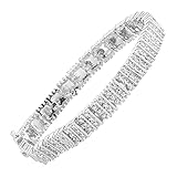 Dazzle Touch Women Link Tennis Bracelet with Diamonds in 925 Silver Round Cut Diamond Bar Style Brac