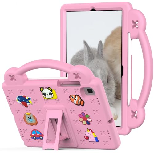Case for Samsung Galaxy Tab A7 10.4 Inch 2022/2020 (SM-T500/T503/ T505/ T507) Full Protective Cover with Handle Stand Lightweight Shockproof Cute Cover for Samsung Galaxy Tab A7 for Girls Pink