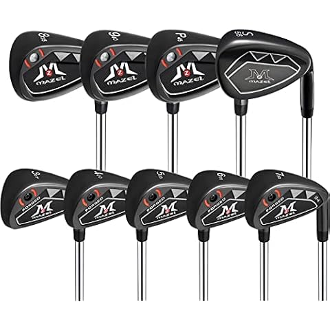 MAZEL Golf Iron Set with Steel Shaft Cover