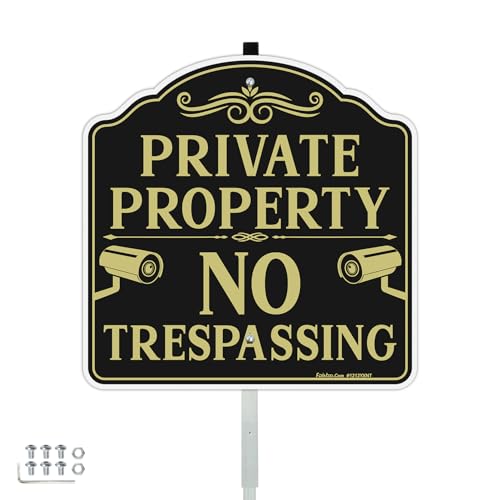 Panneau de jardin No Trespassing avec piquet pour sécuriser votre terrain privé