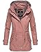 Produktbild Marikoo Damen Jacke Frühling Übergangsjacke leicht Parka Mantel Kapuze B690 [B690-Nyok-Rosa-Gr.XXL]