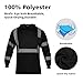 VENDACE Safety Reflective High Visibility Long Sleeve Shirts ANSI Class 1 Hi Vis Construction Work T Shirts for Men with Hood(Black,L)