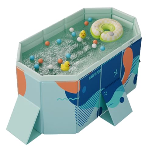 Piscina plegable | Piscina de suelo rectangular | Piscinas inflables en el jardín | Piscina plegable portátil: Diseño compacto para una fácil instalación y un placer práctico al aire libre