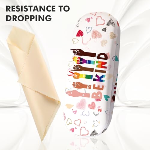 Image of Glasses Case Hard Shell,Portable Protective Eyeglasses Case, Eyeglass Holder Box with Cleaning Cloth,for Women Men