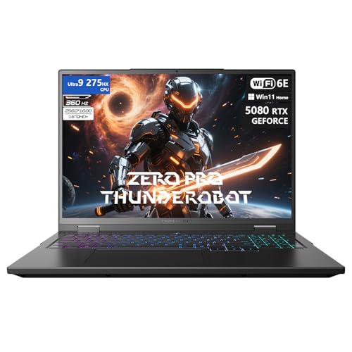 Thunderobot Zero 16 Pro ゲーミングノートパソコン GeForce RTX 5080 Core Ultra 9 275HX 16インチ QHD+ 360Hz ディスプレイ 32GB DDR5 2TB SSD キーごとのRGB FHD
