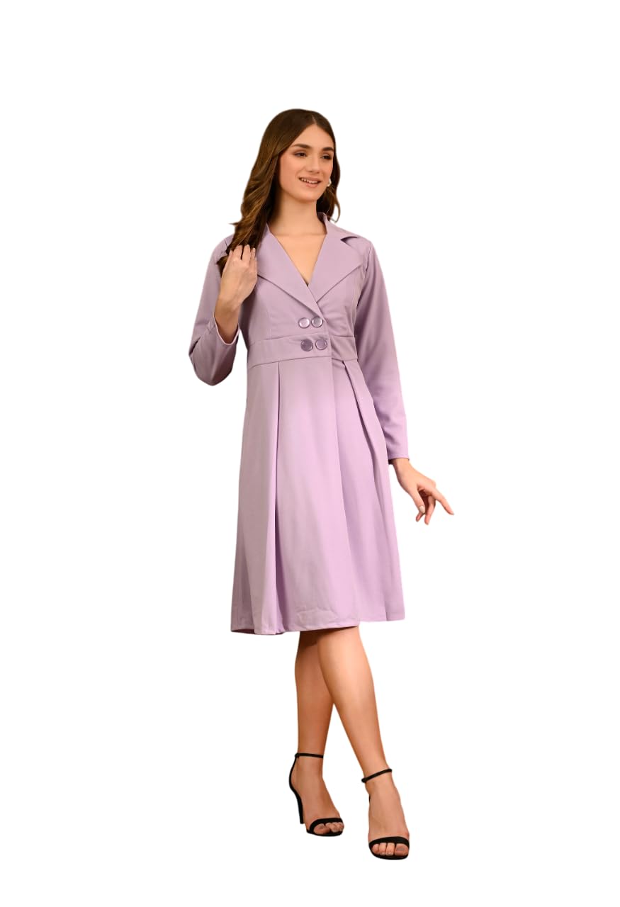 Green Chillies Fashion Wear Women Dress,Women's Elegant Long Coat - Double Breasted, Flared Winter Overcoat with Lapel Collar and Pockets for Formal Casual and Winter Wear-picture-38