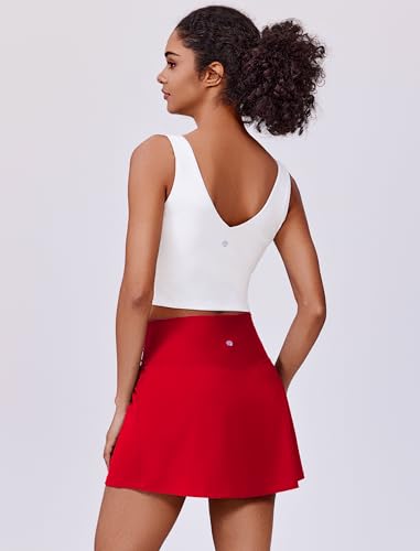 Image of PINSPARK Womens Tennis Skirt High Waisted Golf Skort with 2 Pockets Stretchy Athletic Skirts for Workout Pickleball Running