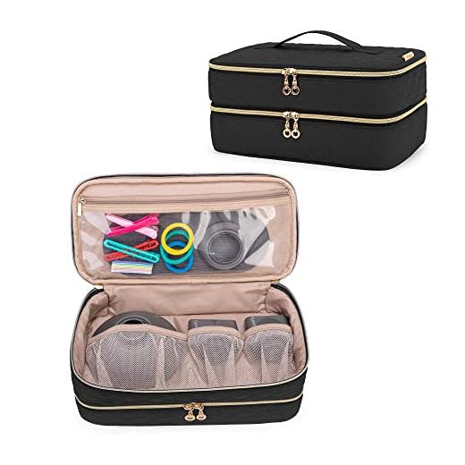 Teamoy Double-Layer Travel Organizer Bag Compatible with Dyson Supersonic Hair Dryer, Portable Travel Storage Bag for Hair Dryer and Attachments, Black(BAG ONLY)