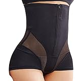 Entrenador de cintura alta para las mujeres con control de muñequín mallas con cremallera levantador de glúteos Fajas Slim Body Shaper Shorts