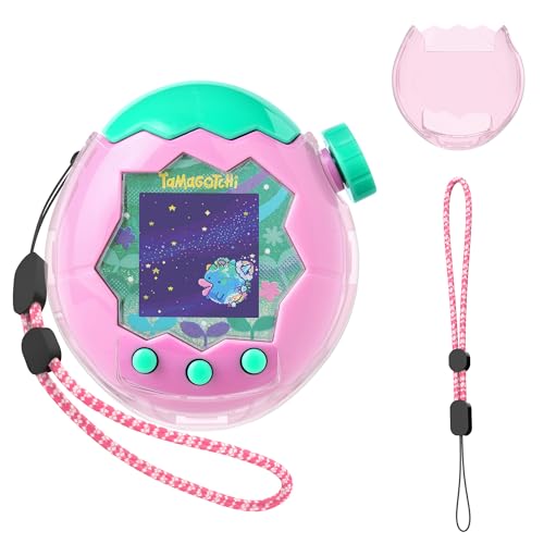 SGHLDE for Tamagotchi Paradise Clear Case with Lanyard, Body and Screen Guard for Tamagotchi Paradise Accessories,Transparent Hard Display Box Ideal for DIY Fans and Collectors (No Device/Film)