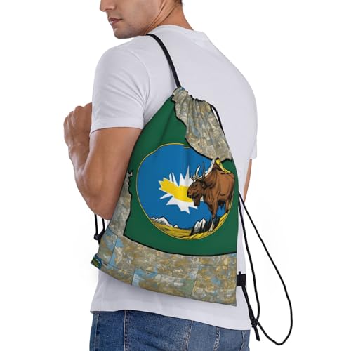 Abstract Montana Flag Map03 print Drawstring Bag Sack Gym Bag Ditty Bag for Gym Traveling, Hiking, Yoga, Shopping for Adult3