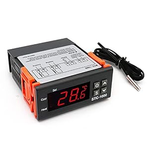 RUIZHI STC-1000 Regulateur de Temperature Numérique 10A D’affichage à LED Temperature Controller Thermostat Regulateur avec Capteur (DC 12V)