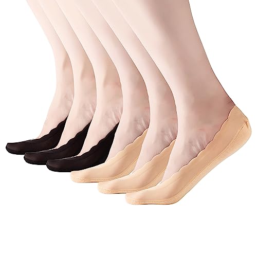 RIIQIICHY No Show Socks Womens Low Cut Liner Non-Slip Thin Causal Line for Flats Boat 4 to 6 Pack