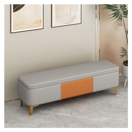 Foot Stool For Bed Storage Bench - Entrance Bench, Bedroom Foot Bench, Modern Faux Leather Bench Bedroom Foot Bench, Upholstered Bench with Gold Legs Bed Step Stools For High Beds(C,100*40*40cm)