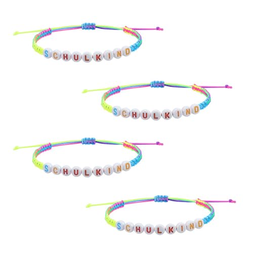 4 Stück Schulkind Armband Mädchen Einschulung Jungen Armbänder Kinder Geschenk Schulanfang Friendship Bracelet Geschenke Geschwister Schultag Kleine Klasse Kinderarmband Set für Schilkind Gastgeschenk