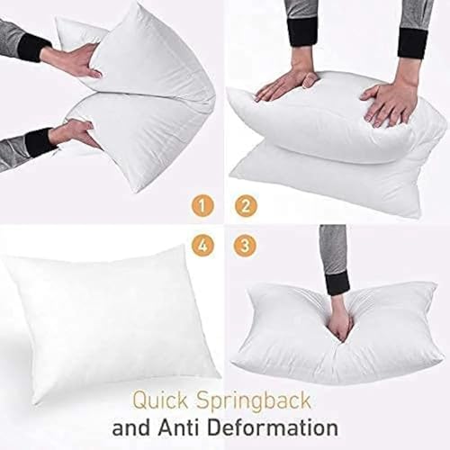 Image of Microfiber Pillows Set of 2 Height Adjustable with Stripes for Sleeping | Set of 2 | 41x61 cm (2, White, (2, White, King (U.K. Standard))