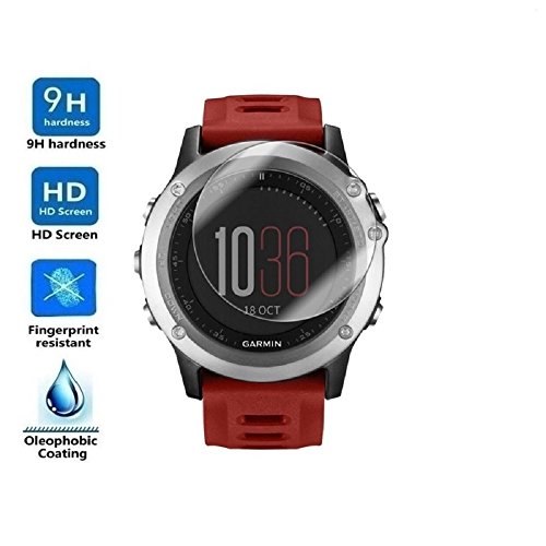 REY Protector de Pantalla para Garmin Fenix 3 - Fenix 3 HR, Cristal Vidrio Templado Premium