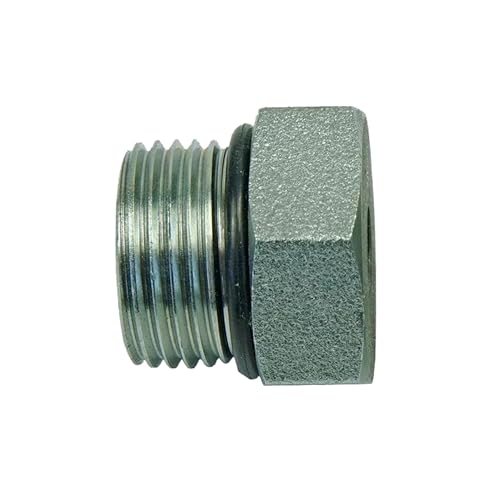 Image of 1 /2 inch ORB Plug for Hydraulic Hose, Tube & Pipe - Dash #08 | Galvanized Carbon Steel O-Ring Boss Hydraulic Port Plug | Heavy-Duty Hydraulic Fitting Cap