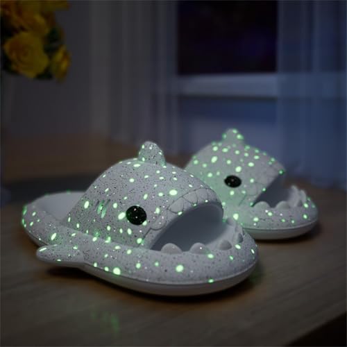LELEBEAR Galaxy Shark Slides,Angler Fish Slides,Cloud Shark Slides Glow in the Dark Thick Sole Non-slip Open Toe Shark Slippers3