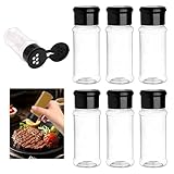 8 Stück Gewürzstreuer Kunststoff, 100 ml Klein Gewürzdosen mit Shaker Deckel, Leer Gewürzbehälter Transparent Plastik, Wiederverwendbare Runde Gewürzgläser, für Küche, Schublade, Gewürzregal, Camping