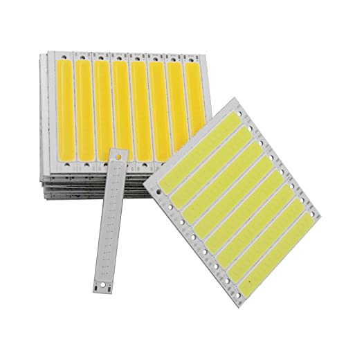 10pcs 3V 3.7V DC 60mm 8mm LED COB Strip 1.5W 300mA 100LM Warm Cold White Blue Red COB LED Light Source Module for DIY Work lamp(Red 620nm 2.2.5V)
