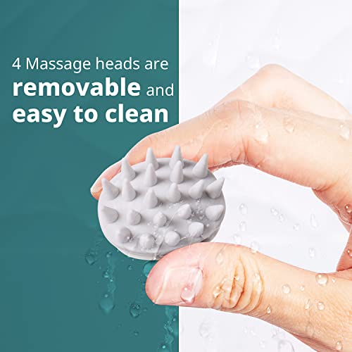 Mynt Portable Electric Scalp Massager: Ipx7 Waterproof Rechargeable Head Massager With 4 Removable Massage Heads For Scalp Stress Relief,Full Body Massage,Hair Growth And Dog Cat Massager #TOP4