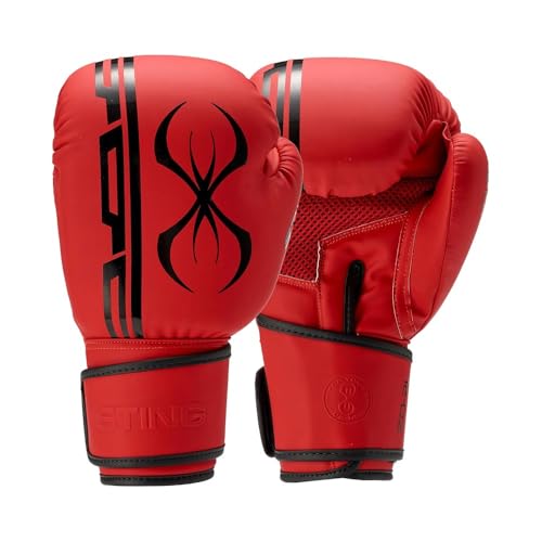 Image of STING Armaplus Boxing Gloves, Red, 12oz | T3 Outer Material and Floating Liner System | Hi Flow Core Padding | Square Shoulder Mould Design | Wrist Support Strap