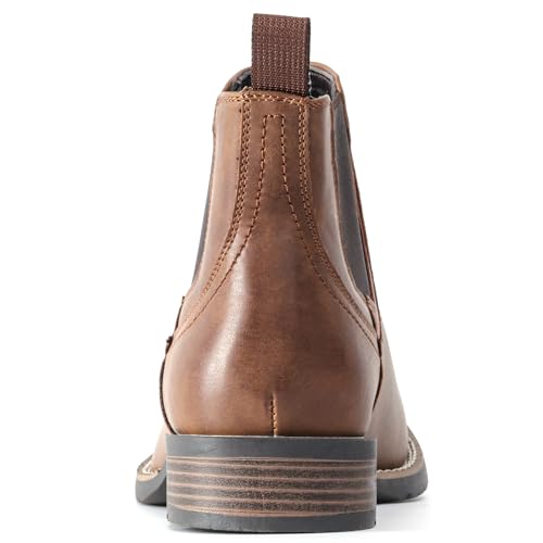 Image of IXU Cowboy Boots For Men Square Toe Ankle Boots | Western Chelsea Boot Casual Dress Slip On Men Shoes