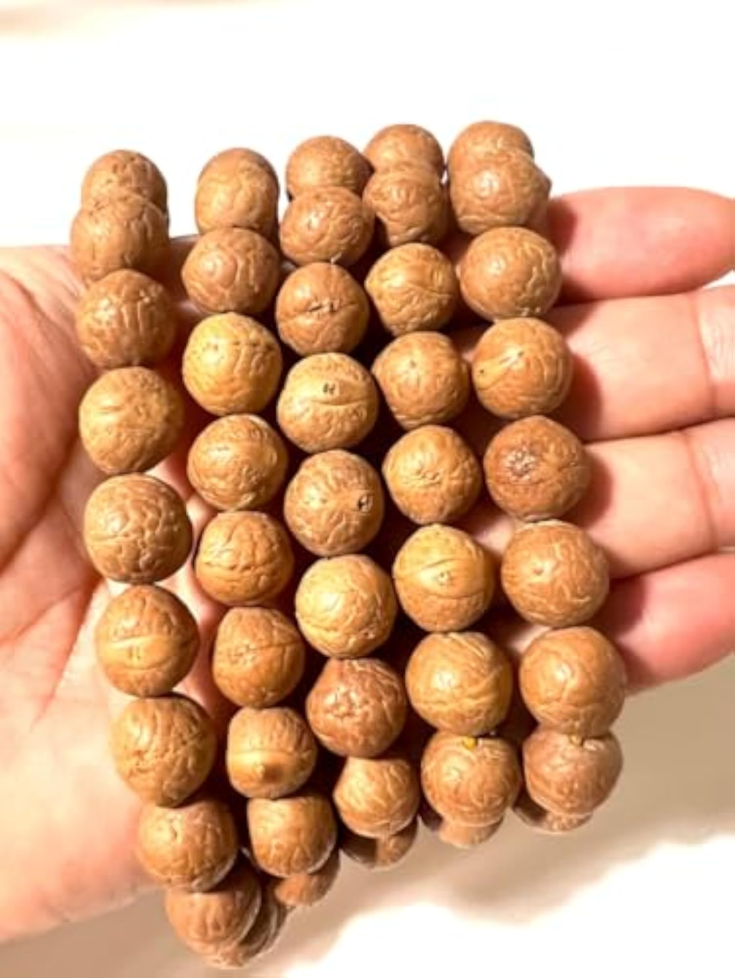 Natural Tibetan Bodhi Seed 10MM Beaded Handmade Prayer Mala Necklace