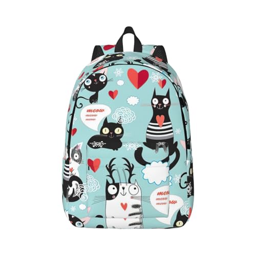 Sac à dos en toile pour ordinateur portable 15 pouces OdDdot imprimé chat fleurs M