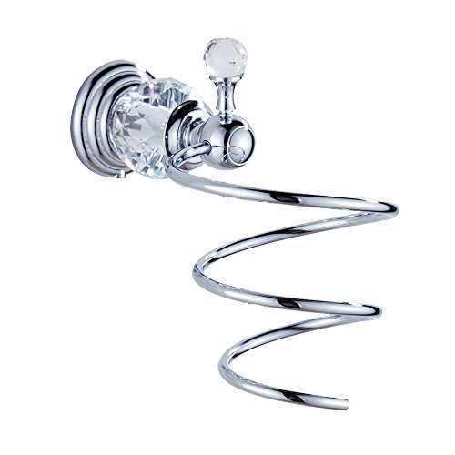 Haartrockner-Halterung, Silber, Kristall, europäischer Messing, Wandmontage, Badezimmer-Zubehör