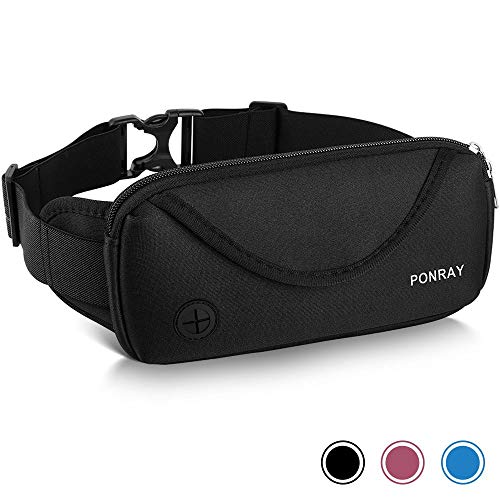 PONRAY Running Belt Waist Pack - Water Resistant Runners Belt Fanny Pack