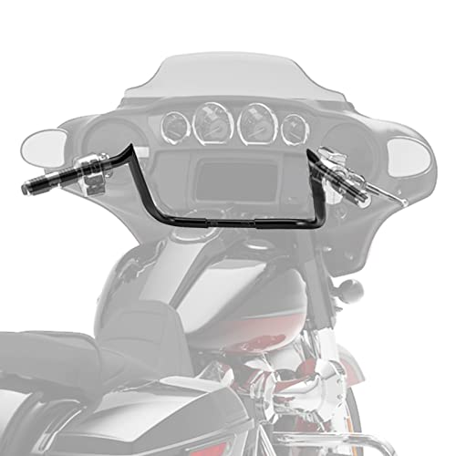 Weisen 1-1/4" Gloss Black 14" Rise Monkey Bar Ape Hangers Handlebar Compatible With 1986-2023 Harley Davidson Bagger Touring Street Glide, Electra Glide, Ultra Limited Low #TOP4