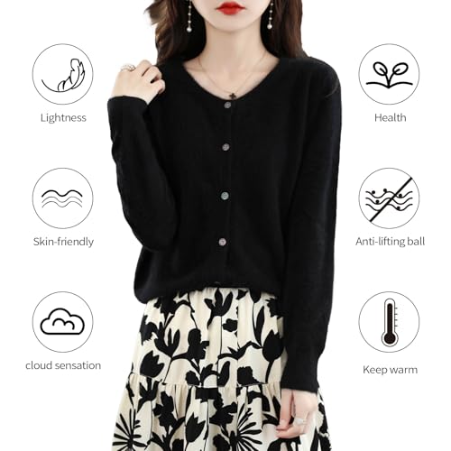 Women's Crewneck 100% Mink Sweater 2025Autumn Winter New Long Sleeve Knitted Cardigan Wool Sweater3