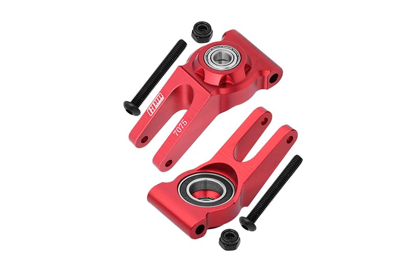 Aluminum 7075 Rear Hub (Larger Inner Bearings) for Arrma 1:10 Gorgon/SENTON/VORTEKS/SENTON V3 / Big Rock/Big Rock V3 / Granite/Granite V3 / VORTEKS / 1:8 Typhon Upgrade Parts - Red