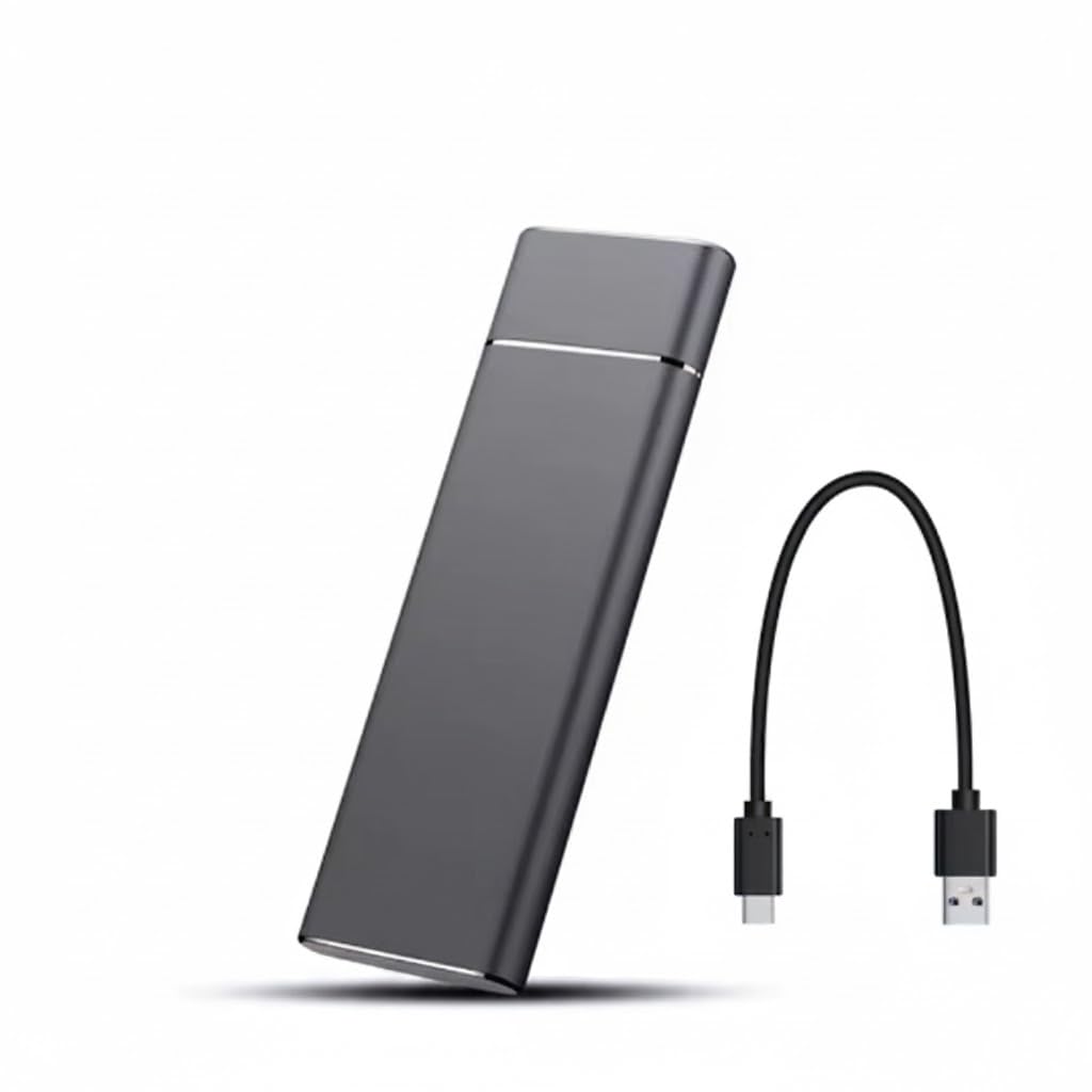 Générique 2TB Portable SSD Type-C USB 3.1 SSD Disque Dur Externe SSD M.2 pour Ordinateur Portable/Bureau/téléphone/Mac Disque mémoire Flash - Noir