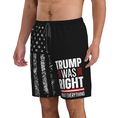 Tru-mp was Right About Everything Mens Swimming Trunks with Lining Swim Shorts Quick Dry Bathing Suit Boardshorts -2