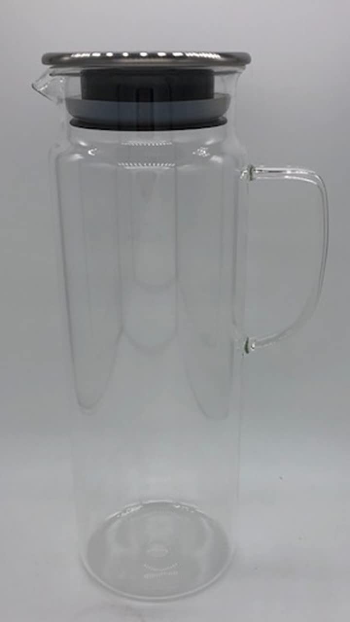 Saftkrug aus Glas, Edelstahl-Deckel, 1,0 l, Pitcher