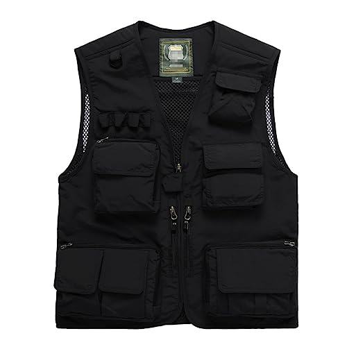 Men's Tactical Vest Men's Fashion Photographer Multi Pocket Vest Mesh Sleeveless Jacket3