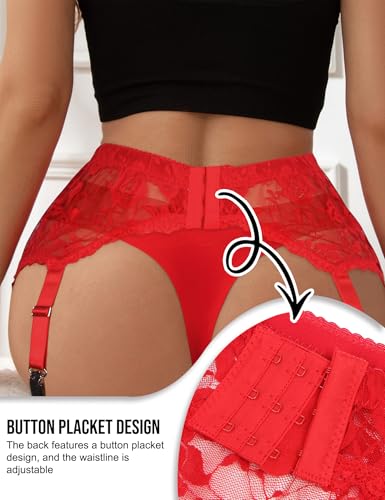 Image of ohyeah 6-Strap Easy Clip Lace Garter Belt for Thigh Highs Stockings Suspender Garter Belts Plus Size Garters Lingerie XS-4XL